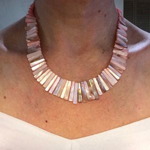 Pink pearl colored necklace